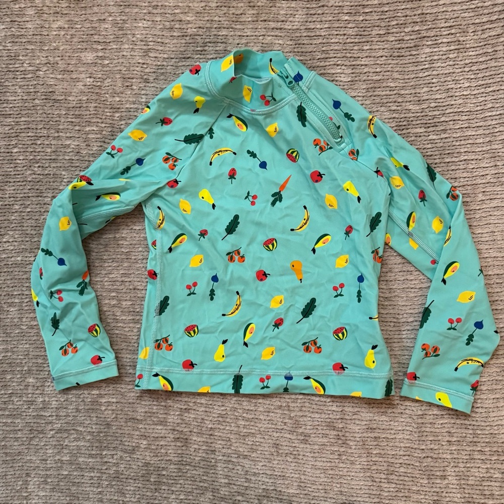 Hanna Andersson Rainbow Fruit Print Rash Guard‎ Top Size 5